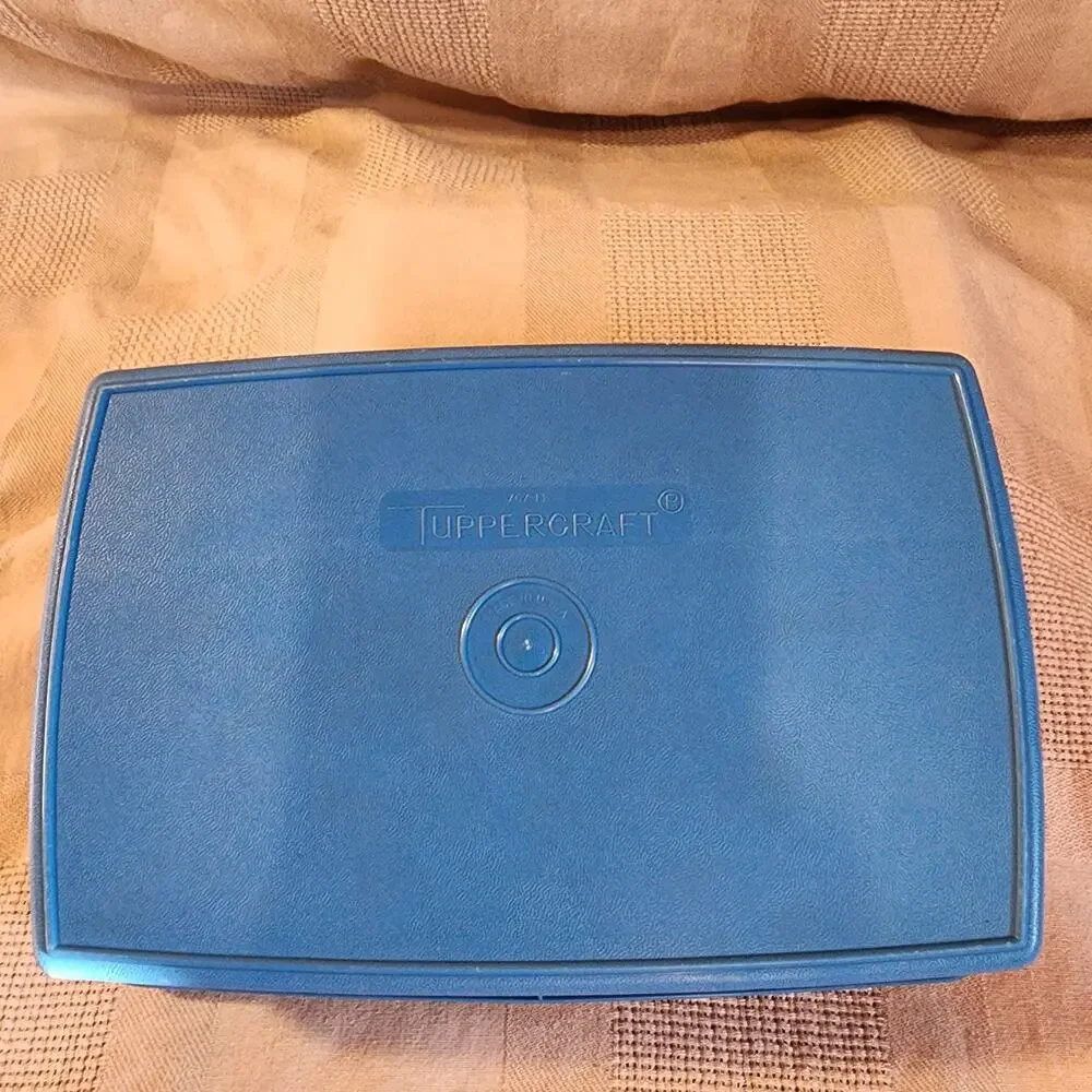Vintage Tupperware 767 768 769 Stow-N-Go Blue Storage Container Tray Tuppercraft